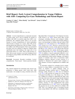 Brief Report: Early Lexical Comprehension in Young Children with