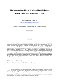 The Impact of the Bismarck`s Social Legislation on German