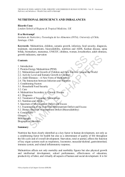 Nutritional Deficiency and Imbalances