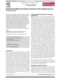 Engineering DNA processing enzymes for the postgenomic era