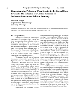Conceptualizing Prehistoric Water Scarcity in the Central Maya