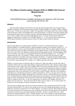 The effect of Doppler shift due to Earth`s spin on SSMIS UAS channels