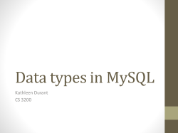Data types in MySQL
