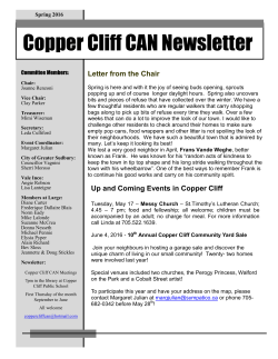 Copper Cliff CAN Newsletter