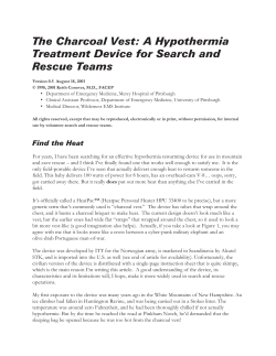The Charcoal Vest: A Hypothermia Treatment Device For Search