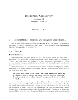 Inorganic Chemistry Lesson 14