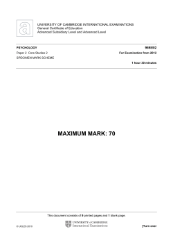 Mark Scheme for 9698 Specimen Paper 2