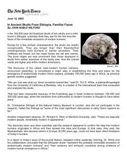 In Ancient Skulls From Ethiopia, Familiar Faces