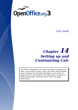 Setting up and Customizing Calc