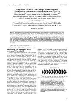 Quiet on the Solar Front - Andr&eacute;s Mu&ntilde;oz-Jaramillo, PhD