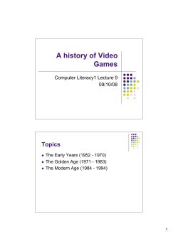 A history of Video Games