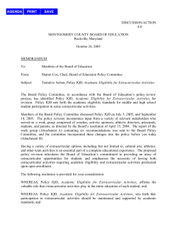 Academic Eligibility for Extracurricular Activities