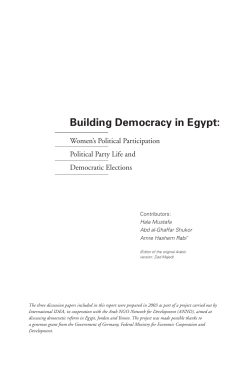 Building Democracy in Egypt: Women`s Political Participation
