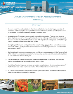 Denver Environmental Health Accomplishments 2011-2015