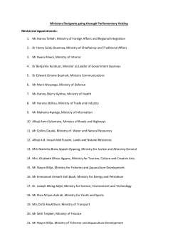 Ministers Designate going through Parliamentary Vetting Ministerial