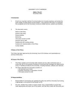 Email Policy - University of St Andrews