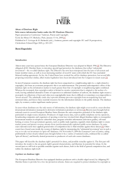 Abuse of Database Right Sole-source information banks