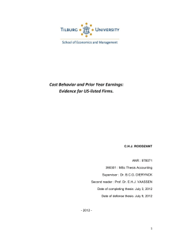 Cost Behavior and Prior Year Earnings: Evidence for US