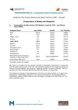 Preparation of media and reagents