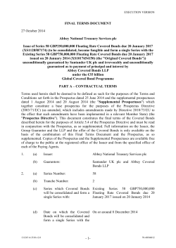 FINAL TERMS DOCUMENT 27 October 2014 Abbey