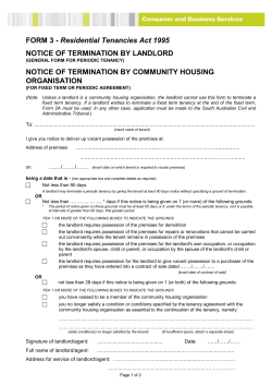 Form 3 - Notice of Termination by Landlord
