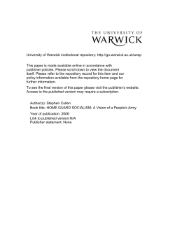 HOME GUARD SOCIALISM - Warwick WRAP