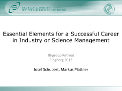 Essential Elements for a Successful Career in Industry or Science