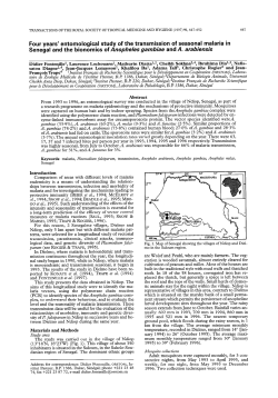 Four years` entomological study of the transmission of