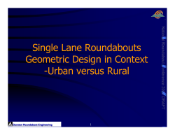 Single Lane Roundabouts Geometric Design in