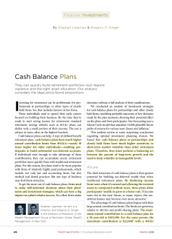Cash Balance Plans - AllianceBernstein
