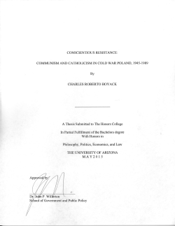 Conscientious Resistance: Communism and Catholicism in Cold
