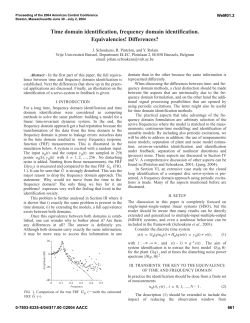 Time Domain Identification, Frequency Domain Identification