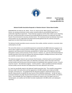 Read the Press Release - The National Candle Association