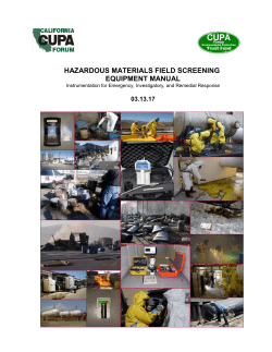 Equipment Manual - California CUPA Forum