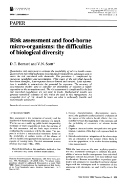 Risk assessment and food-borne micro-organisms: the
