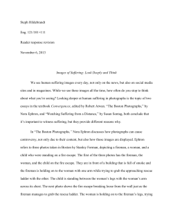 Images of Suffering: Look Deeply and Think