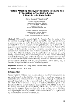 Factors Affecting Taxpayers` Decisions in Saving Tax by
