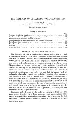 THE HEREDITY OF UNILATERAL VARIATIONS IN MAN
