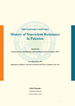 International Conference History of Nonviolent Resistance in Pakistan