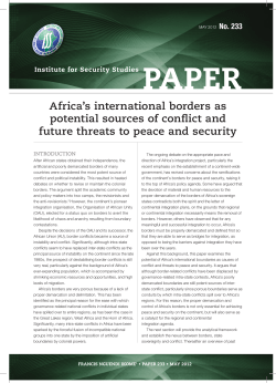 Africa`s International Borders as Potential Sources of