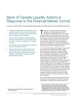 Bank of Canada Liquidity Actions in Response to the Financial