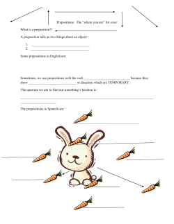 Prepositions: The &ldquo;where you are&rdquo; for estar What is a preposition?! A