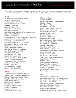 the song list