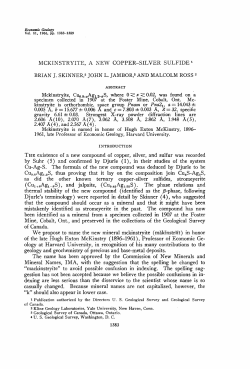 McKinstryite, A New Copper-Silver Sulfide