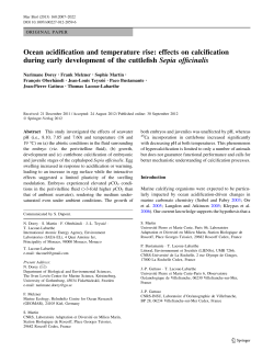 Ocean acidification and temperature rise: effects on calcification