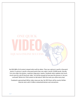 By 2019 80% of all content viewed online will be videos. They say a