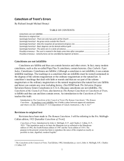 Catechism of Trent`s Errors