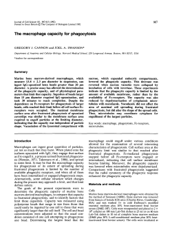 The macrophage capacity for phagocytosis