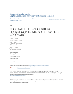 geographic relationships of pocket gophers in southeastern colorado