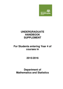 Fourth Year Handbook - University of Strathclyde